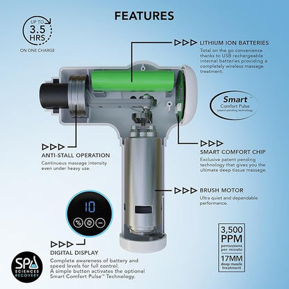 SPA Sciences Recovery SmartGun Pro Massage Gun